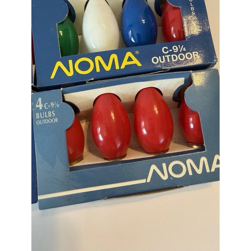 24 Vintage C9 1/4 NOMA Holiday Christmas Light Replacement Bulbs Multicolor NEW